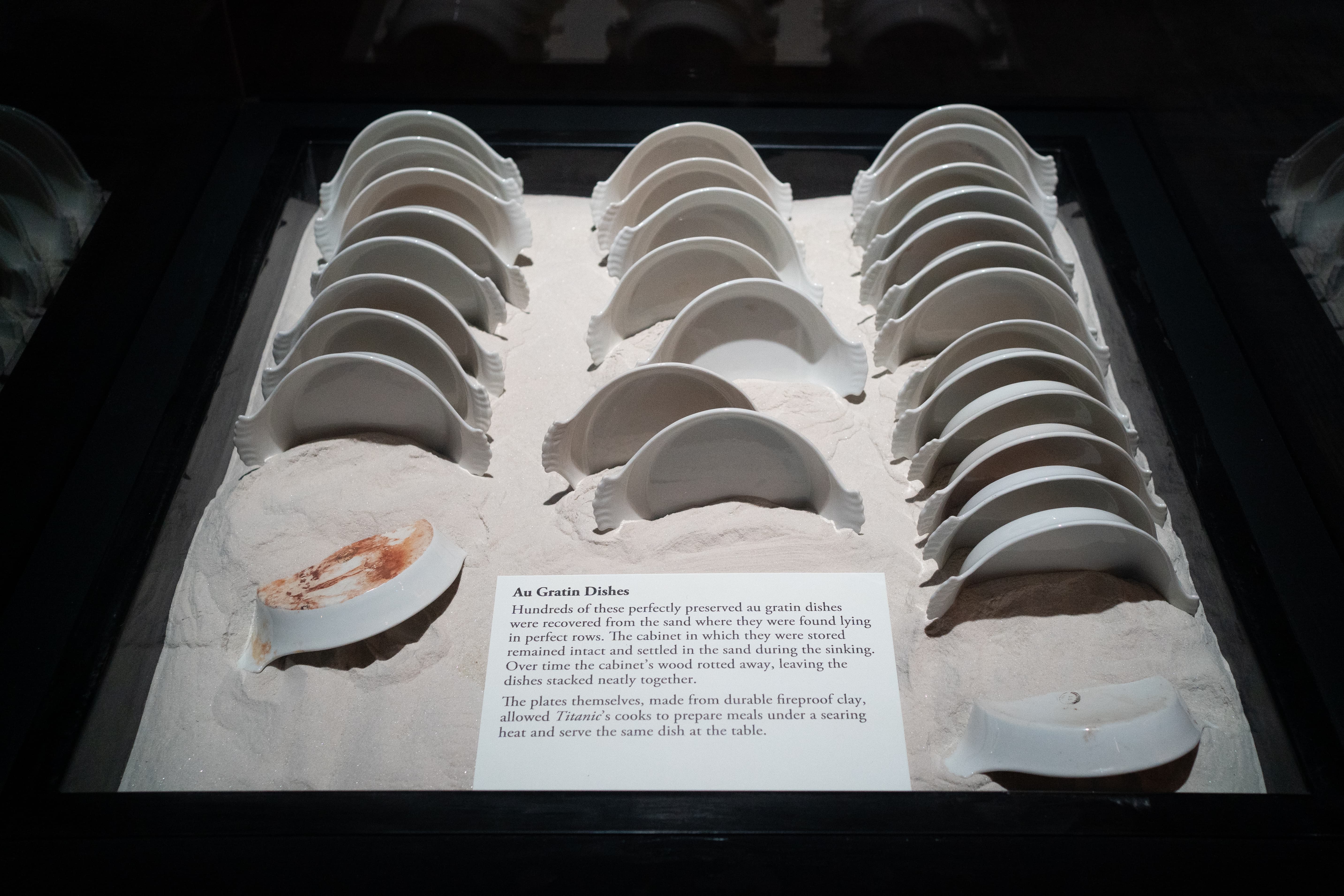 Image of real Au Gratin Dishes artifact from Titanic: The Artifact Exhibition